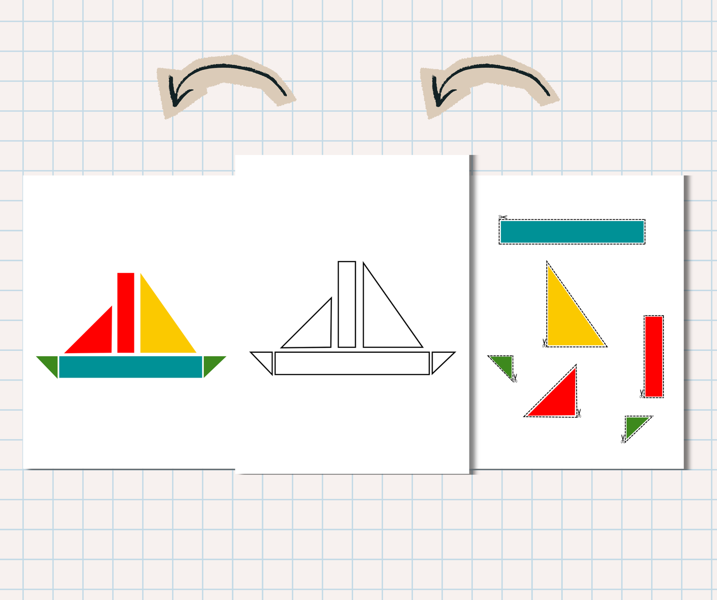 Montessori Cut and Glue Preschool printables-MiniCraftHouses