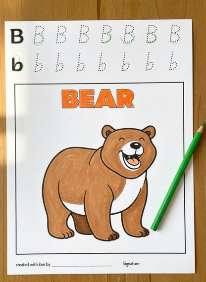 Baby’s First ABC Safari Coloring Book-MiniCraftHouse